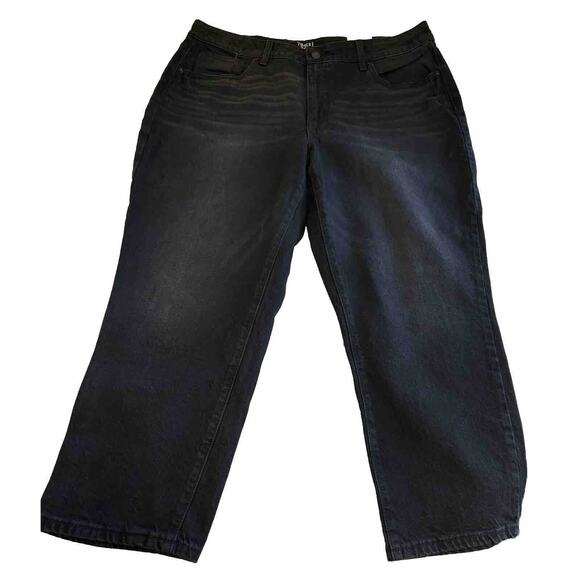 NWT Time and Tru Women's High Rise Straight Leg Crop Jeans Plus Size 18 Black - Picture 5 of 9